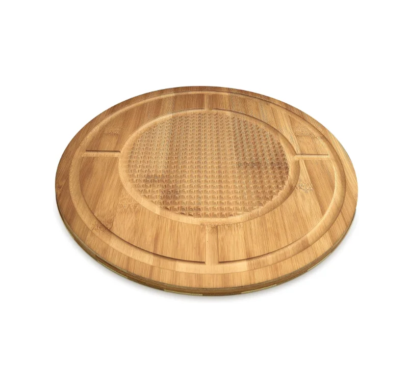 Dual sided Bamboo Butcher Block Cutting and Chop Board with Juice Groove for Meat Carving