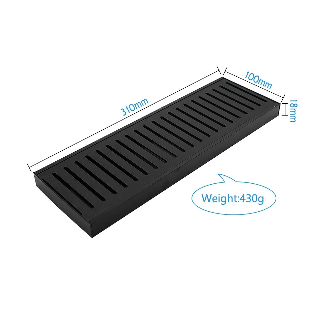 Aluminum Long Floor Drain Factory Direct Sale Professional Hot Selling Square Black Long Floor Drain Wall Drain