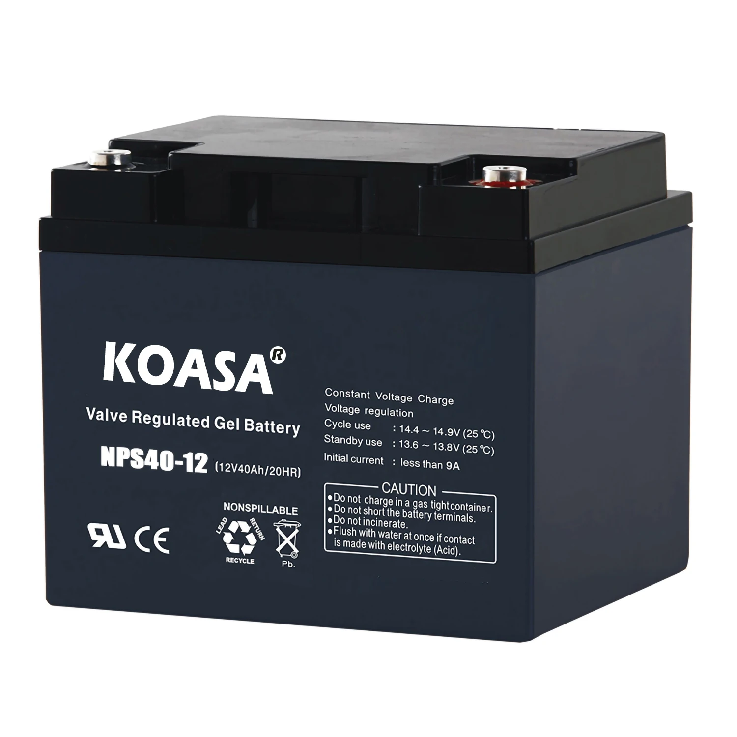 Long Service Life KOASA 12V40AH NPS40-12 Lead Acid Battery AGM Battery For Home Appliances