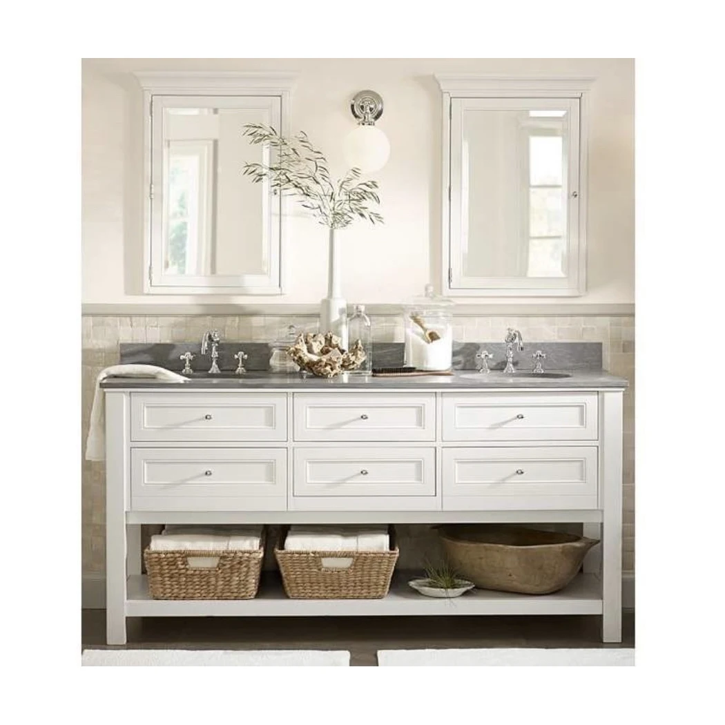 Bathroom Cabinet American European Style Wooden Plywood Solid Wood Aluminum Bathroom Cabinet Luxury Solid Wood Bathroom Cabinet