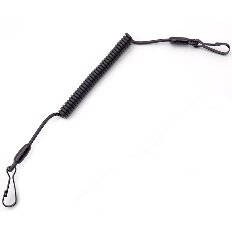 Heavy Duty elastic coil lanyard Fishing Safety Rope Extension Cord Tether for