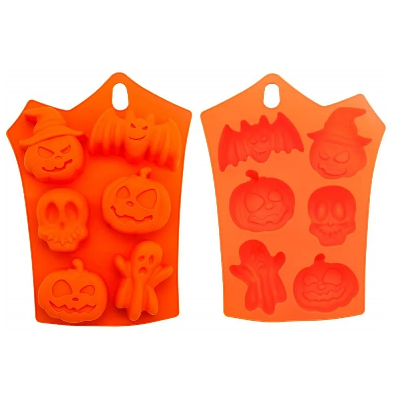 Food Grade Halloween Pumpkin Baking Tools Ghost Chocolate Kitchen Baking Molds Silicone Candy Cookie Mold