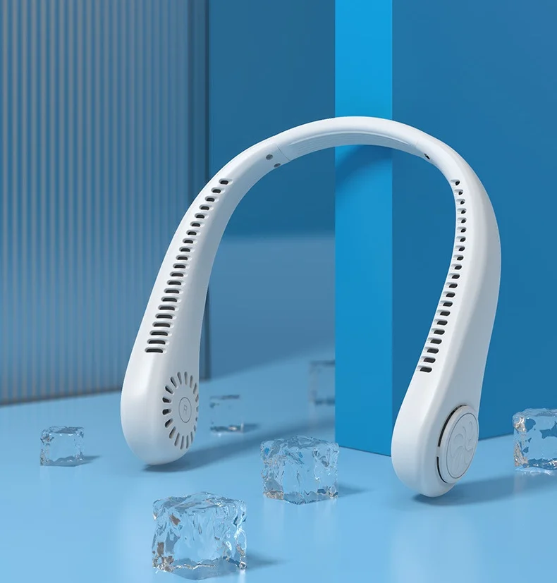 1200mAh Leafless hanging neck fan portable mini silent outdoor sports rechargeable small fan