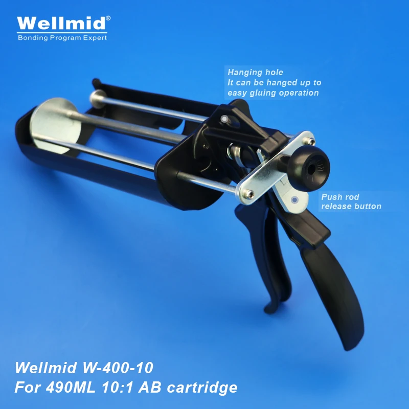 490ML 10:1 Epoxy Adhesives Dispensing Gun 2K Kit Portable Double Tube Mixing Dispenser Loctite ARALDITE 3M Cartridge AB Glue Gun