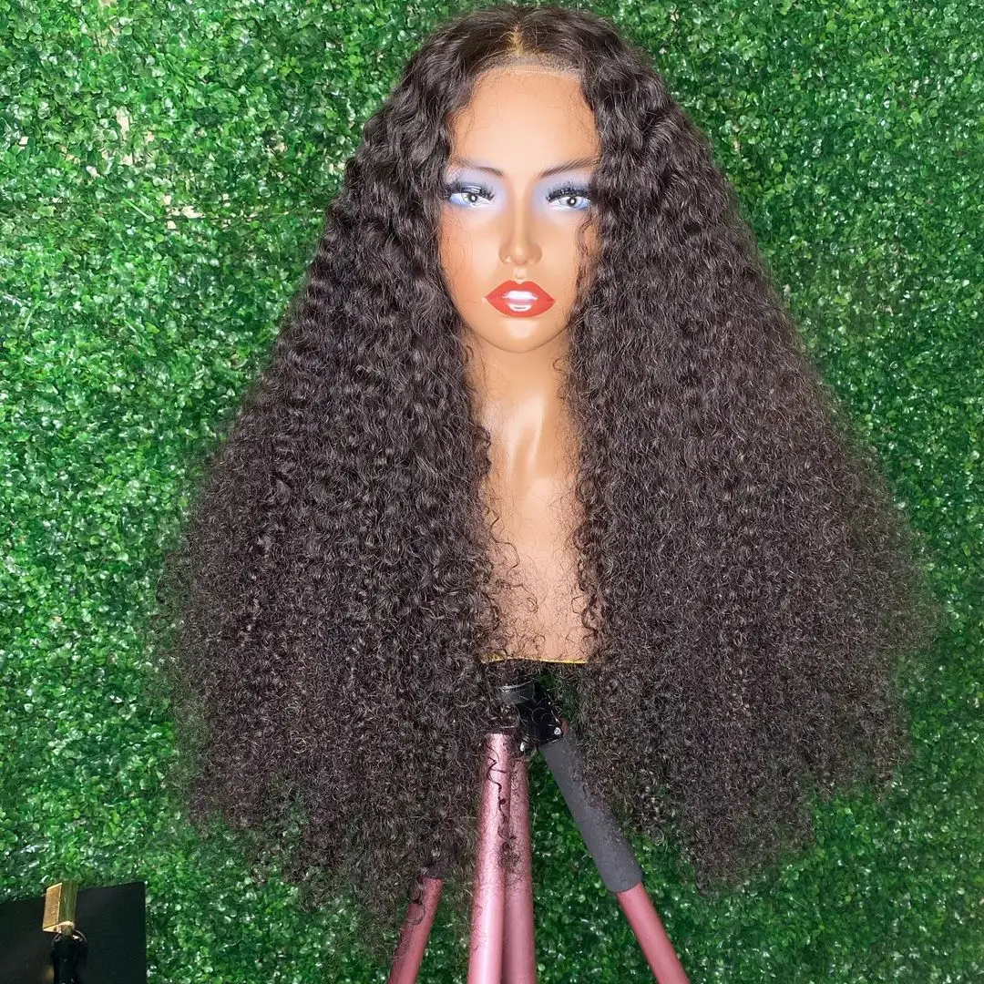 Raw Vietnamese Cuticle Aligned Hair Wig Kinky Curly HD Lace Frontal Glueless Wig Deep Curly 13X6 HD Lace Front Wigs Human Hair