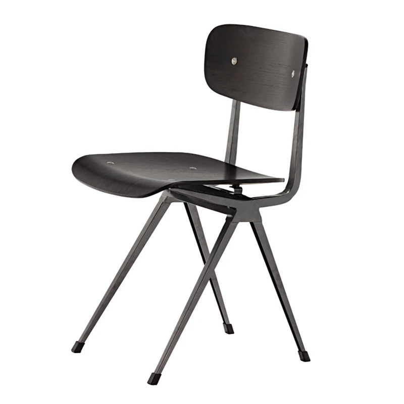 Contemporary Furniture and Home Furniture Bent Plywood Seat and Back Dining Chair Steel Restaurant Chair for Siting for Sale