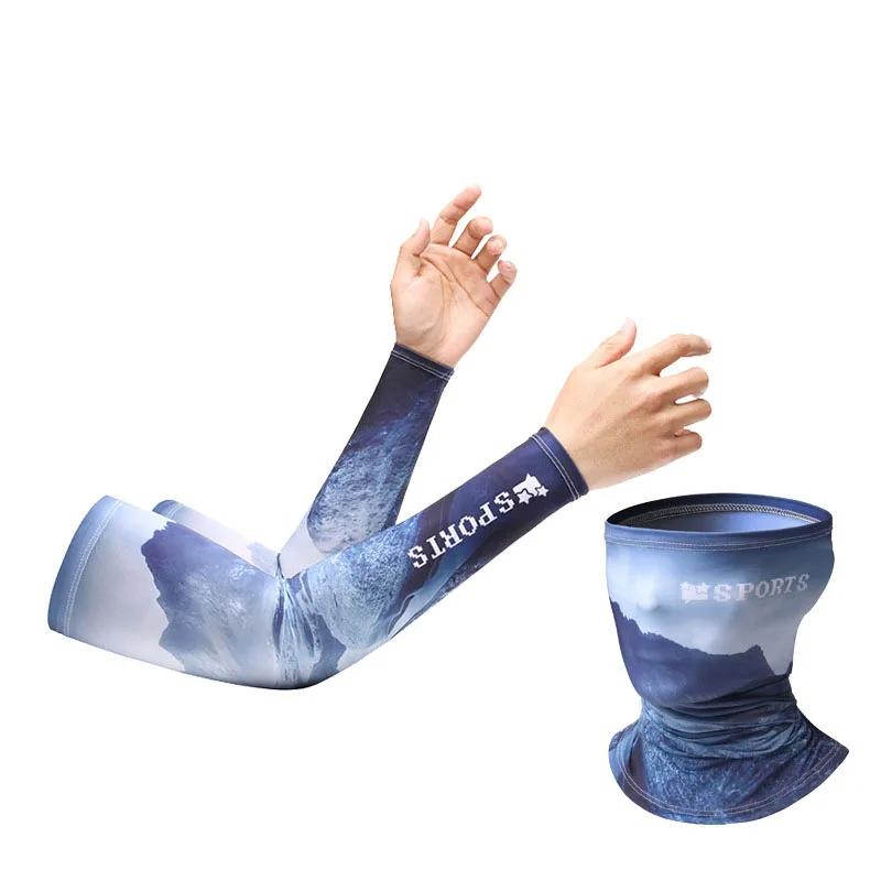 New arm sleeves mask set Cover Running UV Protection baseball face shield flex arm Sleeves sports Cycling Arm Sleeves