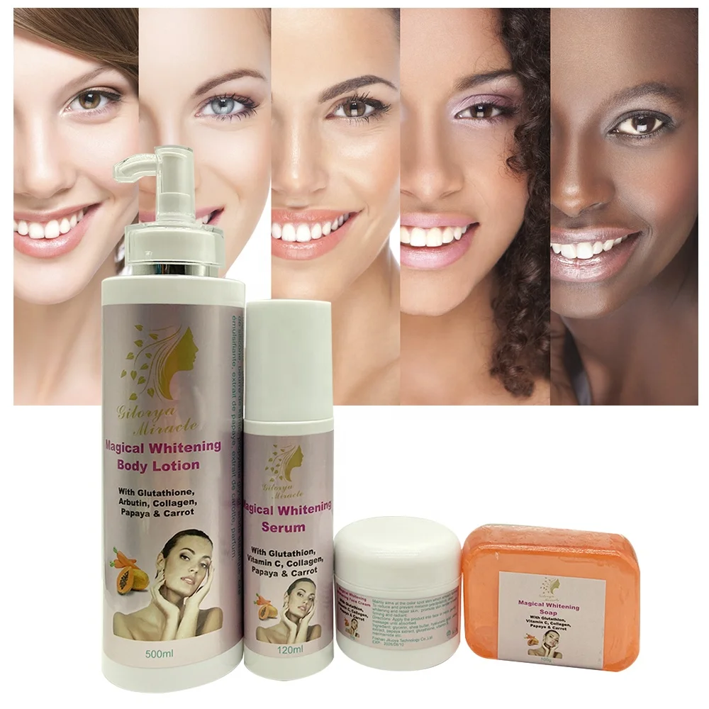 Rebranding Cosmetics Private Label Skincare Set Best Whitening Soap Serum Face Cream Body Lotion for Lightening Glowing Skin