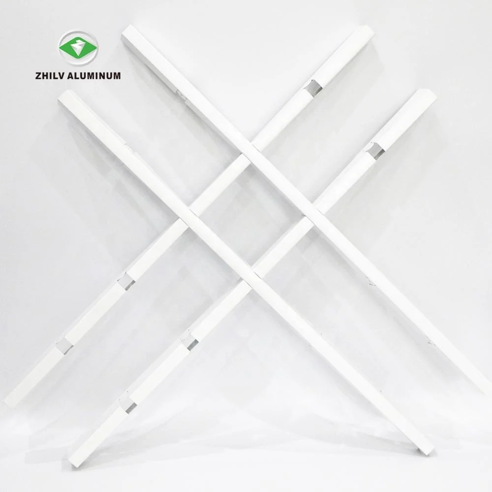 
High quality cheap aluminum wood grain grid ceiling metal false oepn cell ceiling design 