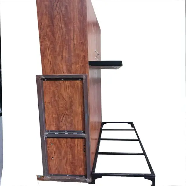 Customize Size Folding Bed System Wall Bed Mechanism Vertical Murphy Bed With Sofa And Shelf