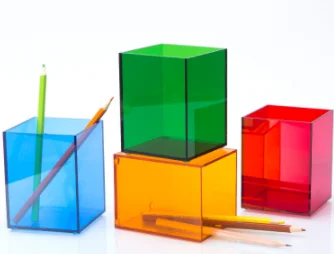 Transparent Color Cosmetics Acrylic Vase Desktop Display Storage Box Customized