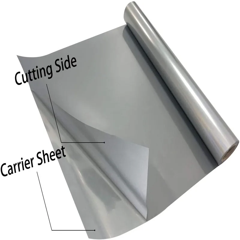 1M*50M PES Material Customized Iron On Silver Visibility Reflective LOGO Heat Transfer Vinyl Roll