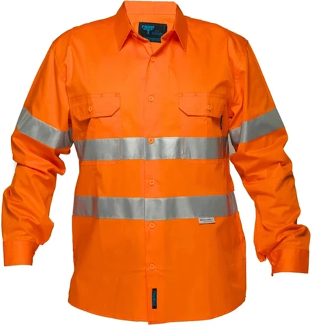 100% Cotton Hi Vis Vented Shirts with Reflective Tape