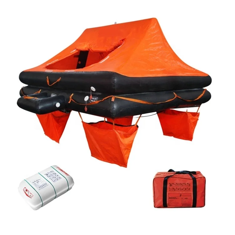 Manufacture wholesale SOLAS EC sea marine rescue 6 10 20 25 person inflatable life raft