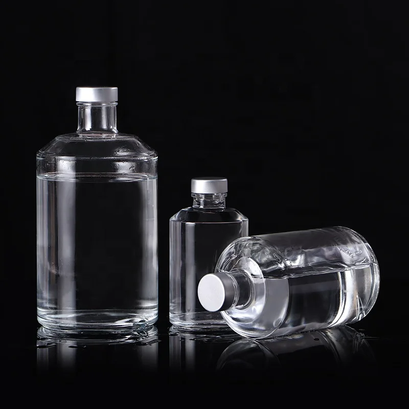 250ml 500ml 1000ml empty fruit juice beverage wine whisky glass bottles with screw top lid