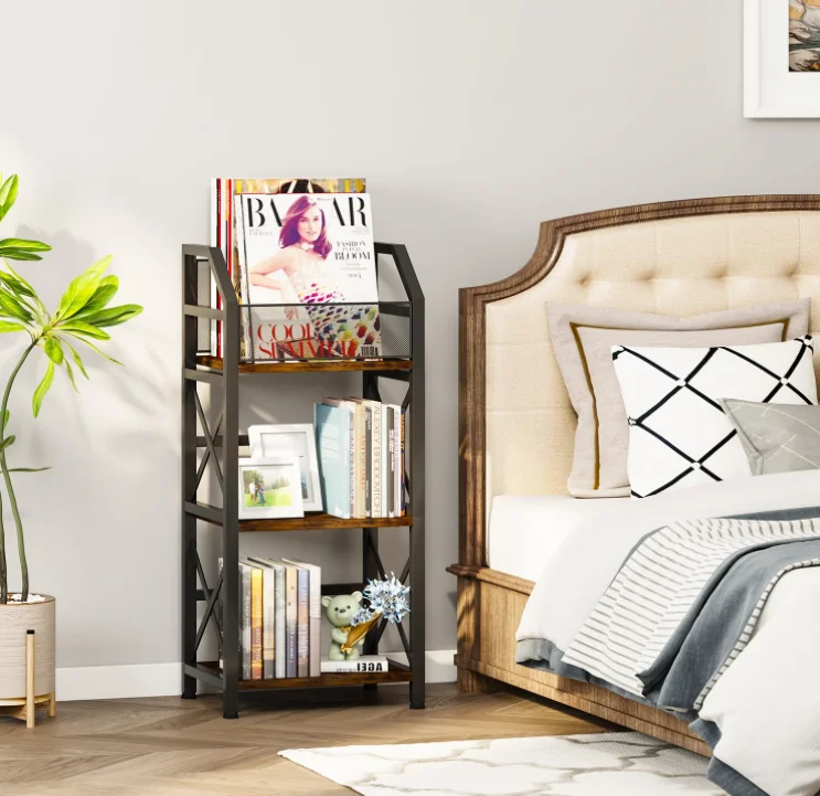 3-Tier minimalist style creative albums books record magazine file holder customized best selling vinyl record storage