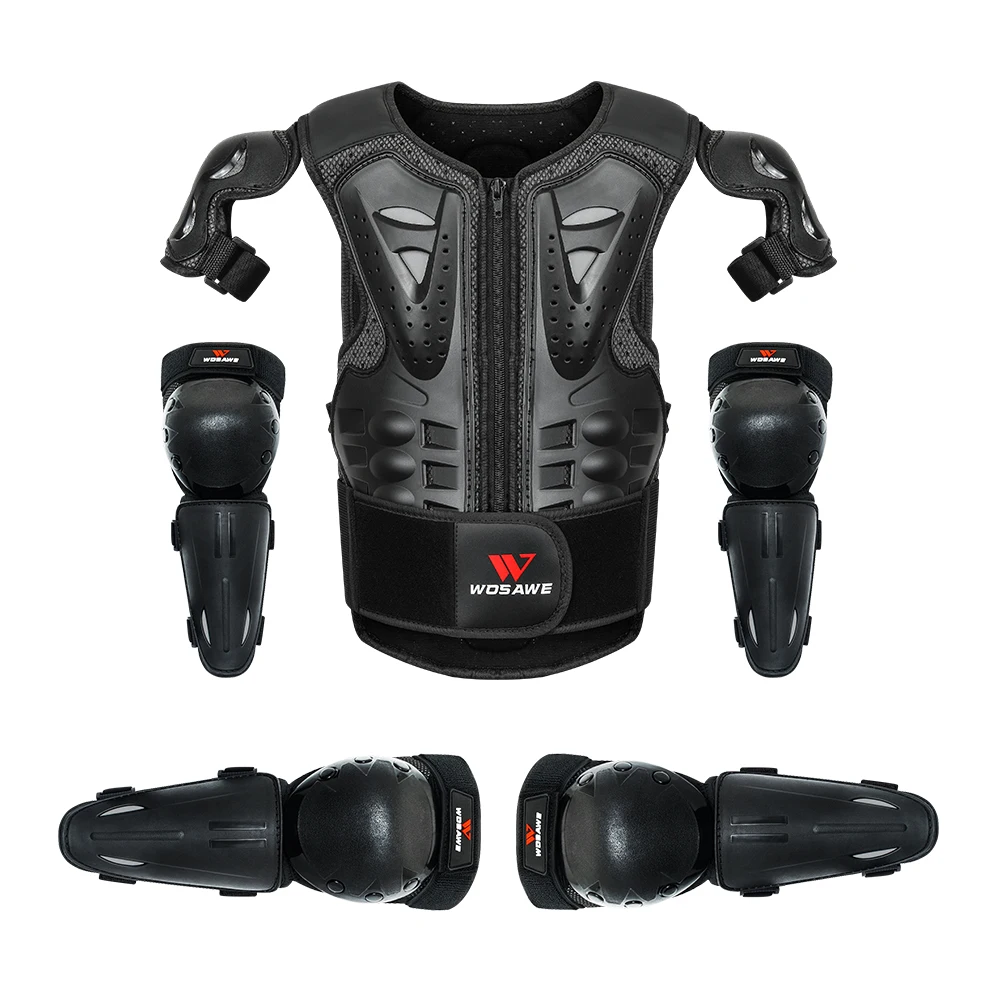 WOSAWE Kids Body Armor Motorcycle Knee Elbow Pads Protector Cycling Armor Vest Snowboard Skateboard Ski