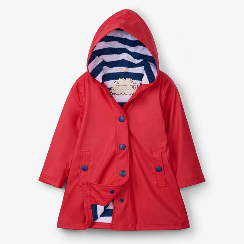 Kids Coats canvas raincoat with stripe clothes inside kids wear clothing