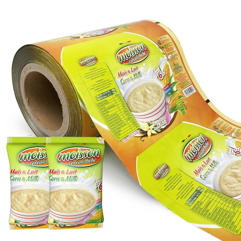 Plastic company customize chips packaging biscuit sachet packaging laminated rolls polypropylene film roll