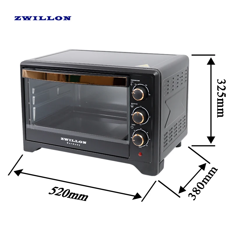 Oven electric machine with tray for baking toaster bread pizza baked cake potato conventional home kitchen free standing oven