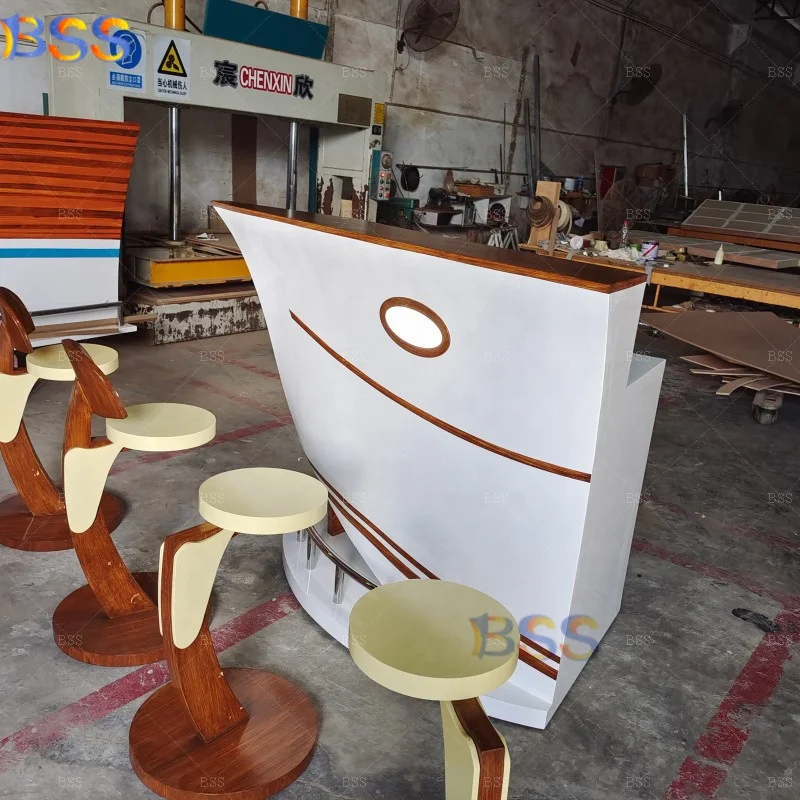 Boat Shaped Home Bar Fancy Design White Ship Design Small Home Bar Counter