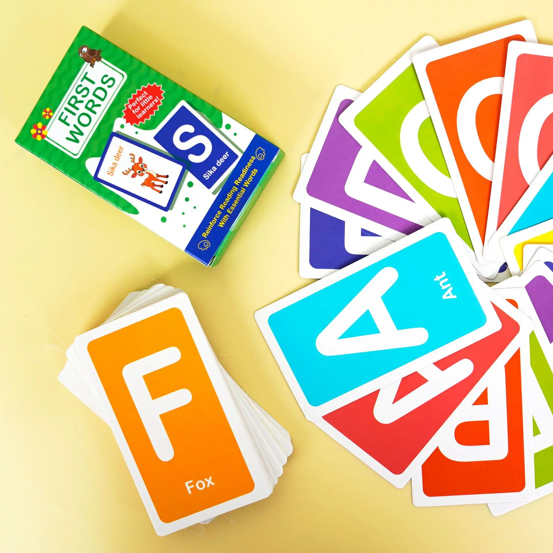 Early Childhood Education Flash Cards Learn Words Shapes Colors Numbers English Letter Cards
