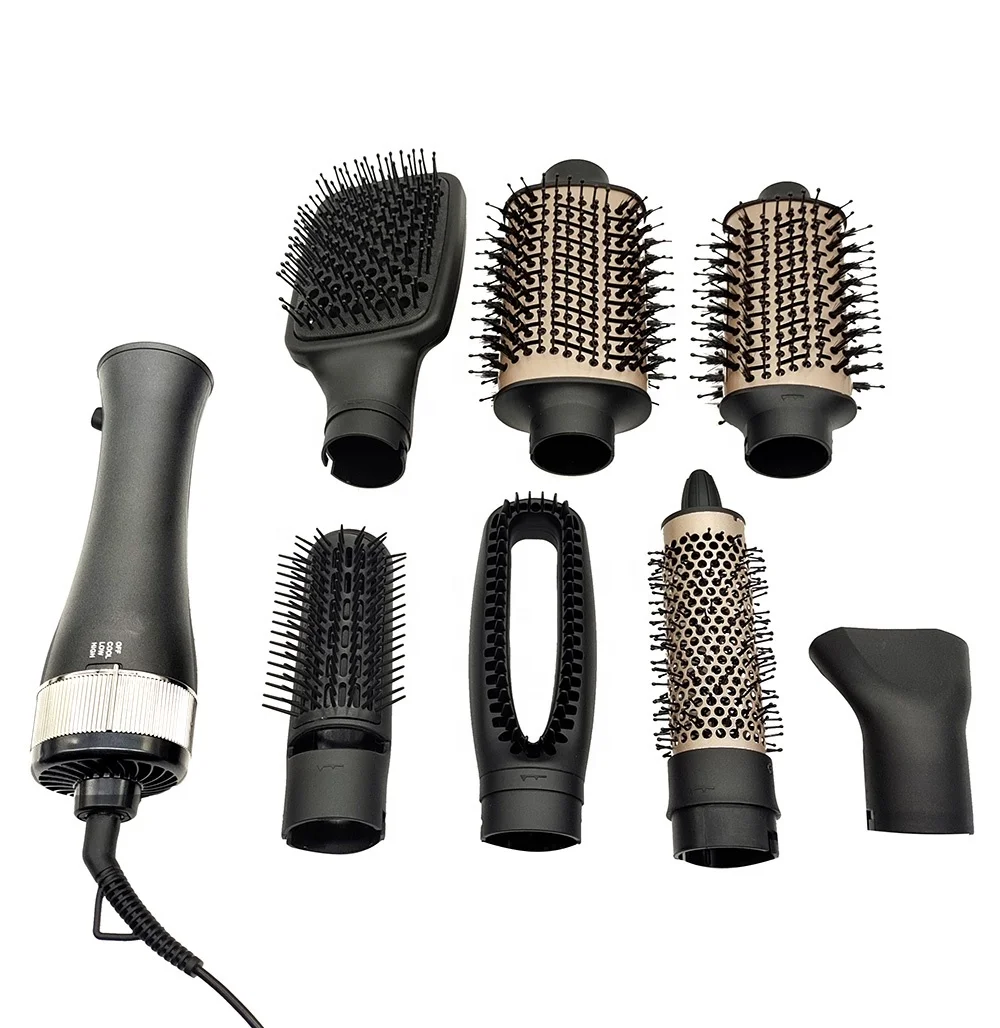 Hot selling 7 in 1 Hot Air brush Dryer One Step Hairbrush Comb Airbrush straightener Multi-function Hair dryer Styling tool sets