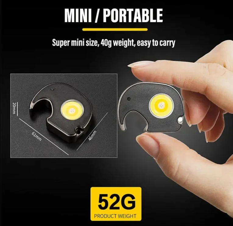 Hot selling USB charging with 7 lighting modes flashlight outdoor LED mini keychain light with strong magnet