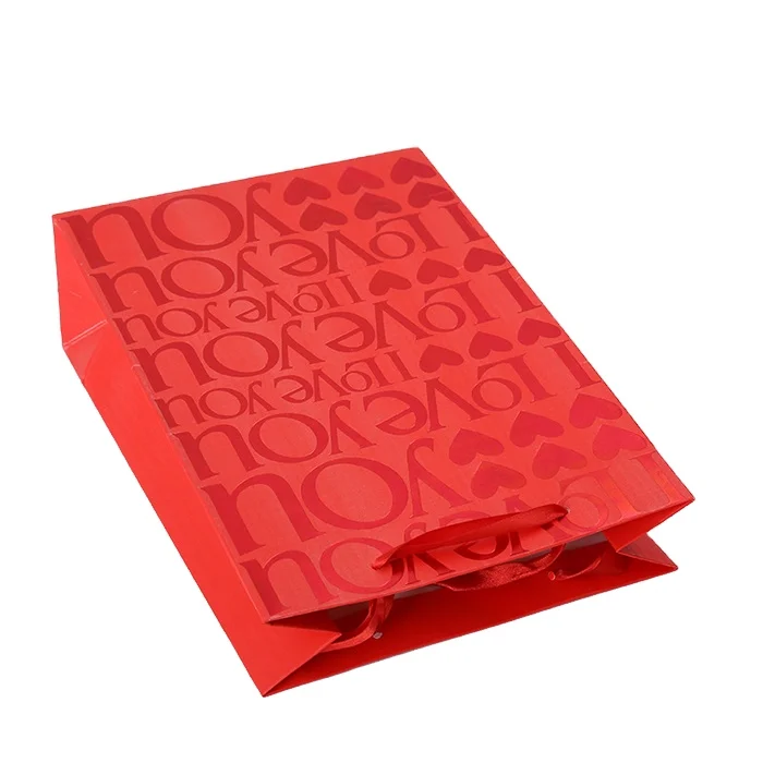 Manufacturer wholesale recyclable without plastic New inventions different types of red paper bag wedding bride paper bag