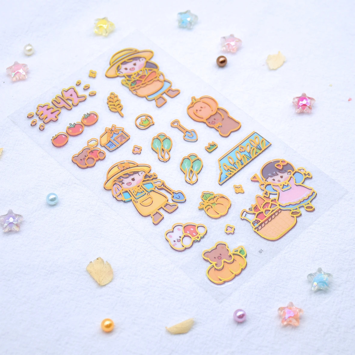 2024 Popular Planner Clear Foil PET Sticker Scraping Printed Sticker Sheet