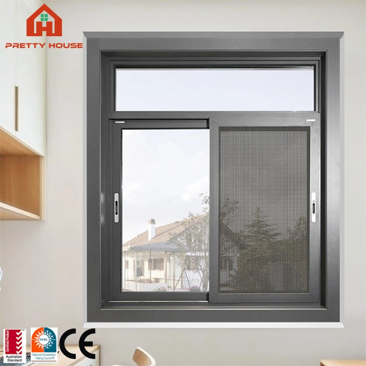 villa aluminum tempered glass window double glazing balcony sliding window