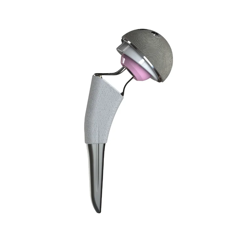 
Titanium hip prosthesis femoral stem with double coating prosthetic component 