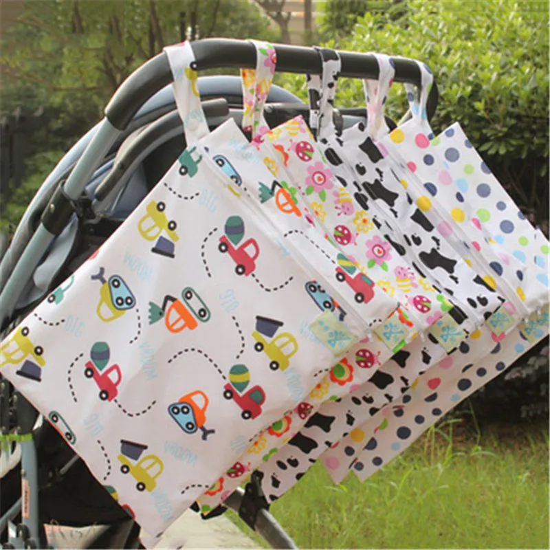 
Baby Infant Waterproof Reusable Wet Dry Pocket Nappy Bag Travel Diaper Storage Bag 