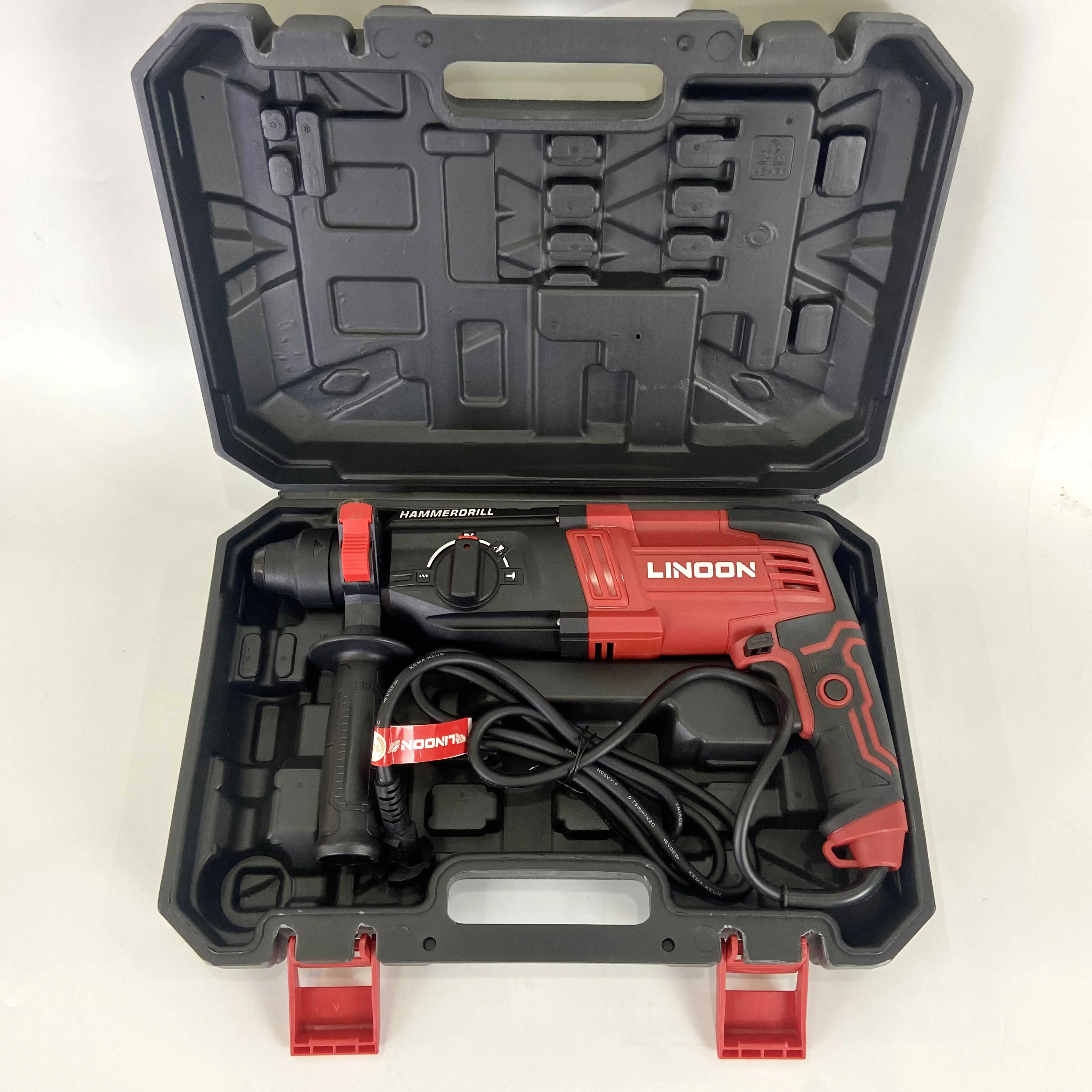 LINOON High Quality 25mm1050w Electric Rotary Hammer Tools with 3 Functions
