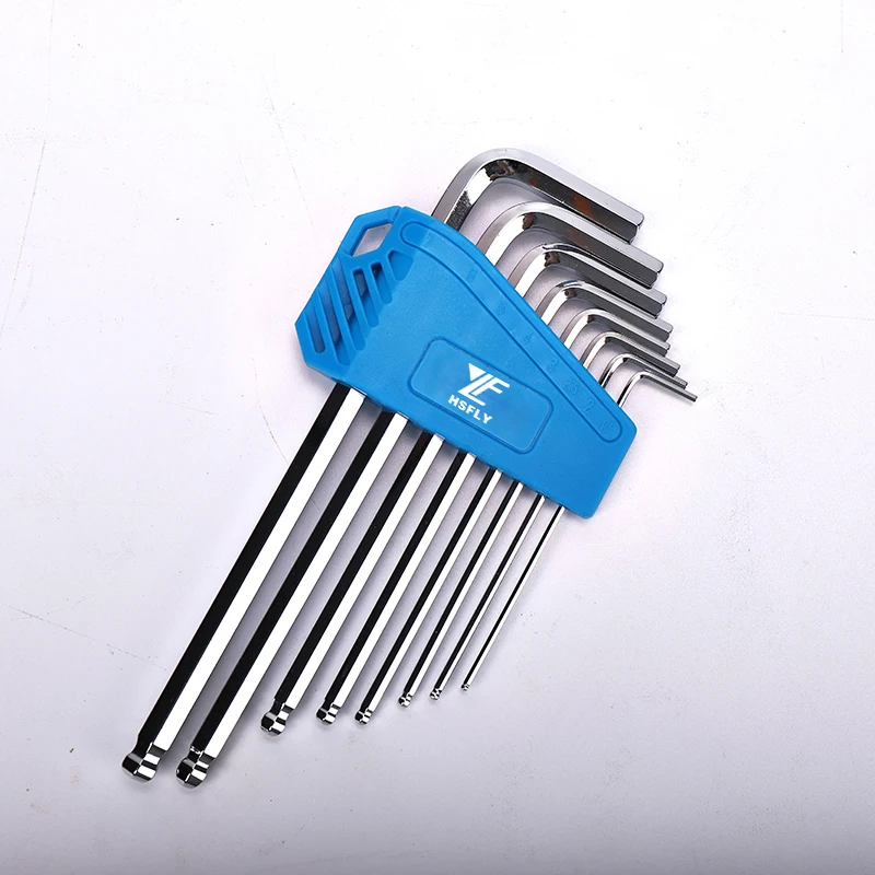 Medium length S2 hex key wrench set t handle torque wrench ball end allen wrench