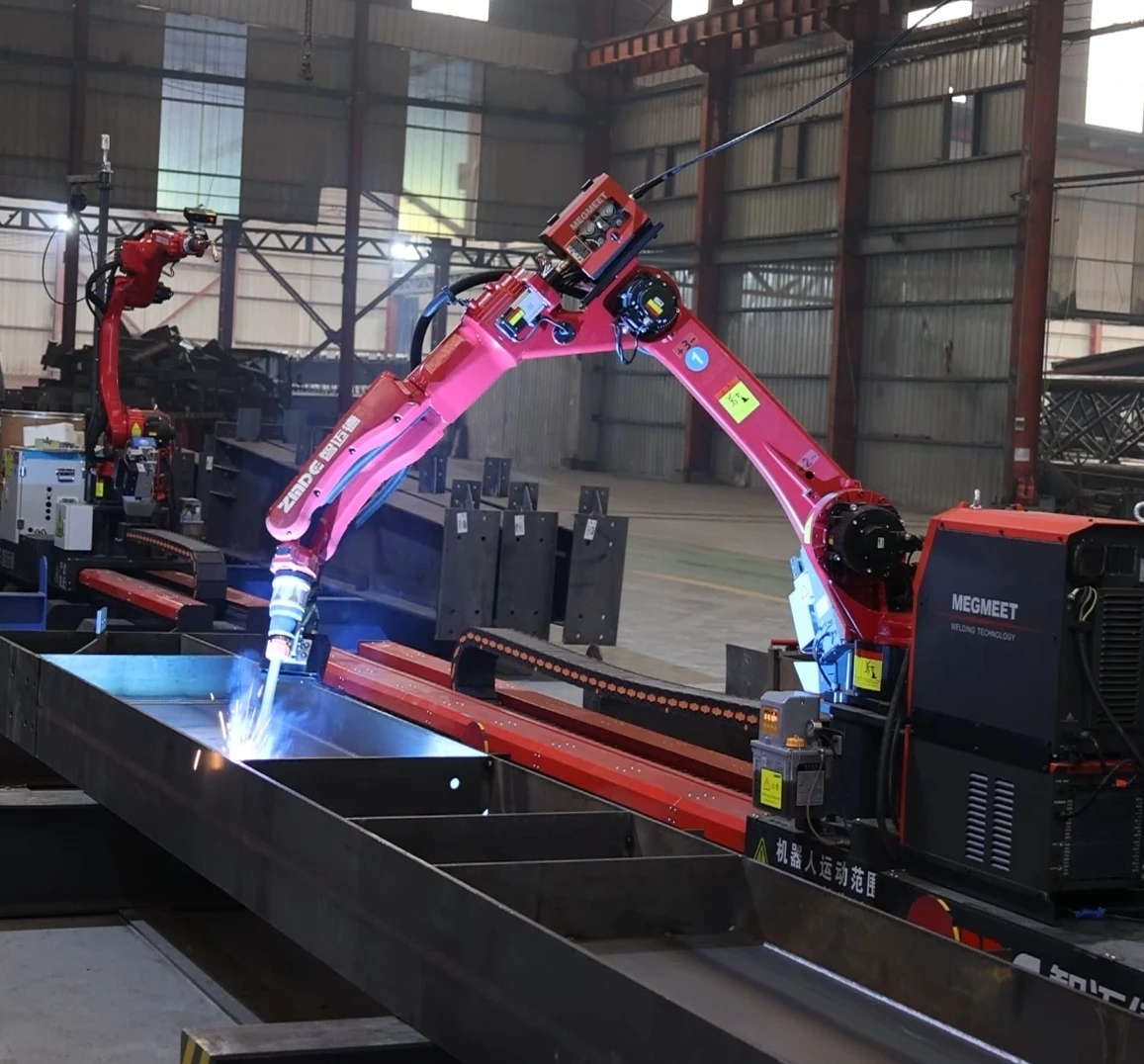 ZMDE Ground-track single-machine intelligent welding workstation for H-shaped steel structures welding with automatic robot