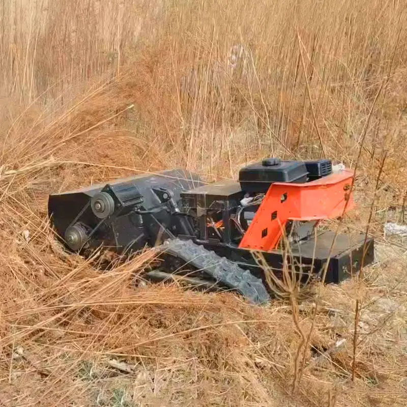 GC-800 Forestry Mulcher for Farms Commercial Gasoline Electric Hybrid Remote Control Crawler Robot Lawn Mower for Grass Cutting