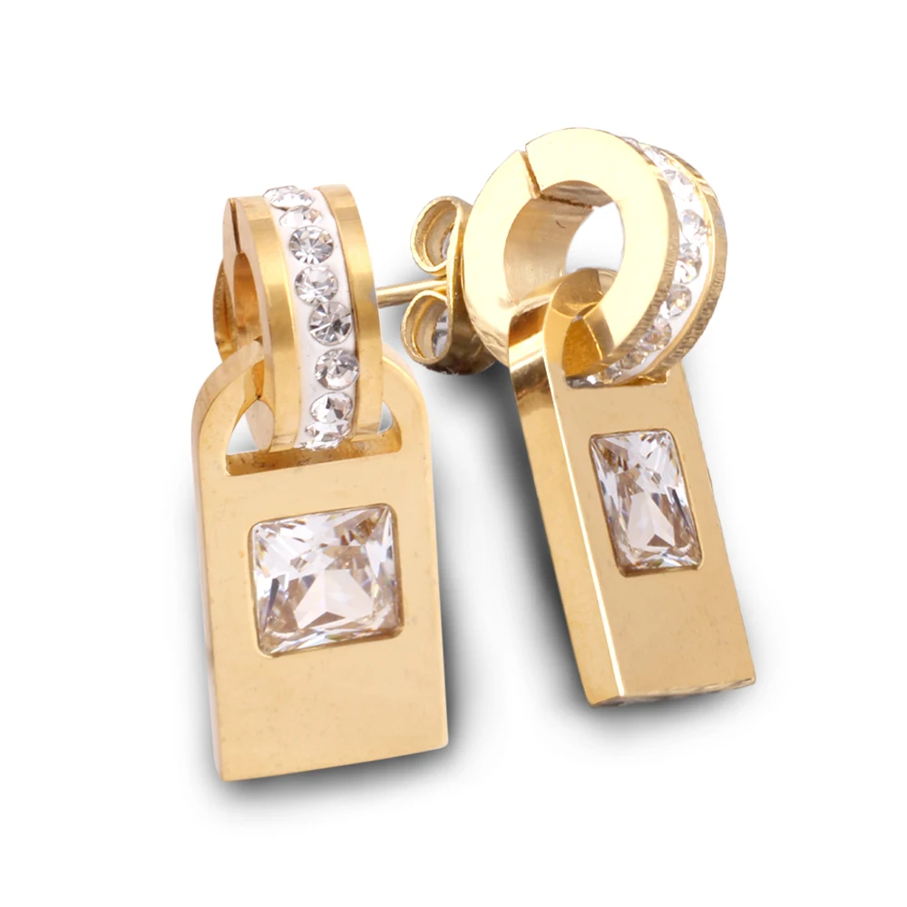 Accessories Retail Supplier Euramerican Design Stainless Steel Gold Plated Crystal Jewelry Set