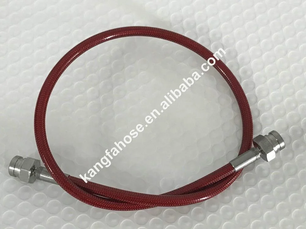 Цветной тормозной шланг из нержавеющей стали SAE J1401 1/8 дюйма, ПТФЭ