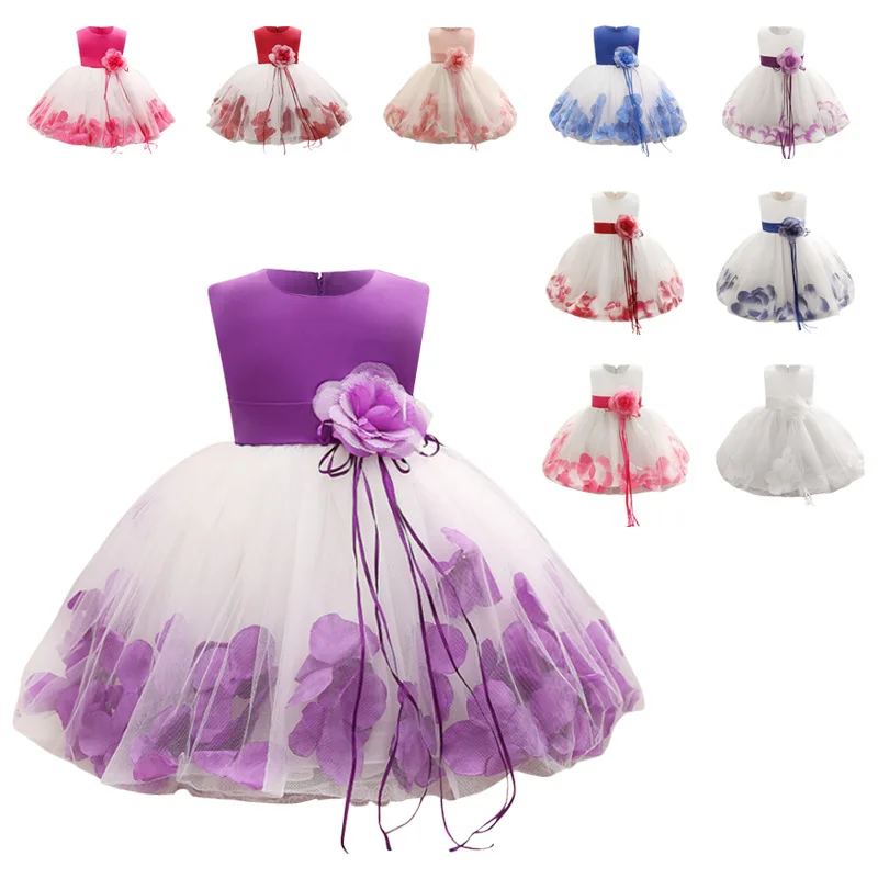 22239 Kids Clothes Summer Lace Layered Fancy Girl Dresses For Wedding First Holy Communion And Party Prom Gowns Flower Ribbons
