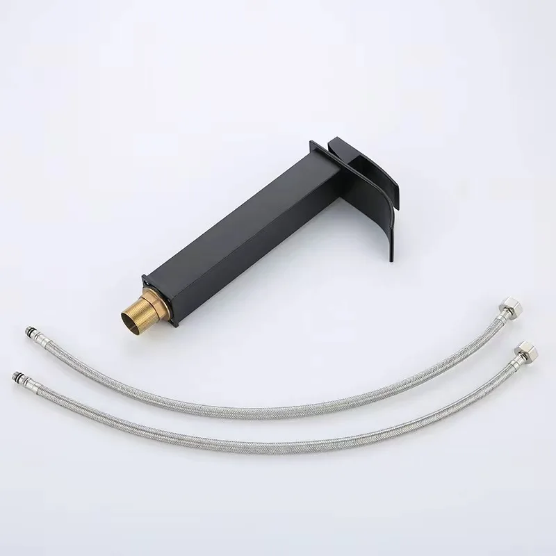 Unique Bathroom Waterfall Stainless Steel  Lavatory Vessel High Bathroom Sink Faucet Deck Mounted Tall Basins Faucet