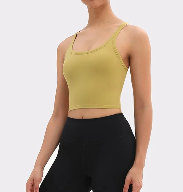 Wholesale Women Tank Top 2XL High Quality Padded Y-back Vest Sleeveless Compression Workout Crop Tops For Women