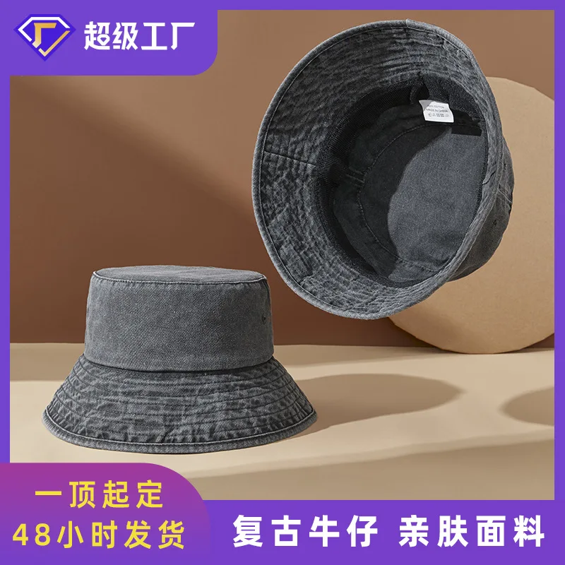 2024 Classic vintage spring Fall cowgirl couple Plain men women sports jeans bucket hat in bulk FJL63nzm