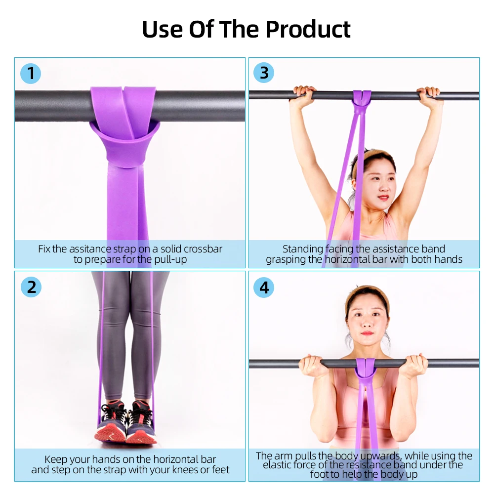 Customized Power Exercise Yoga Balance Band Resistance Stretch Bands Elastic Fitness Elastic Rope For Home Gym