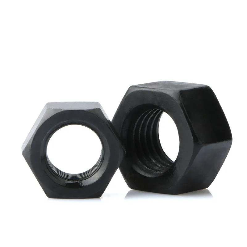 China OEM Standard carbon steel din934 a194 2h Metric black Hex Nuts nut fastener supplier