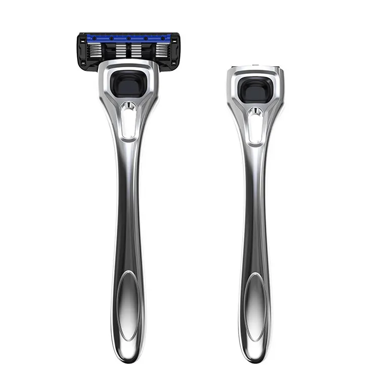 Wholesale Custom Logo Private Label Bulk Good Men Body Grooming System Shaving Razors Stainless Steel for Men Blue 5 Pcs