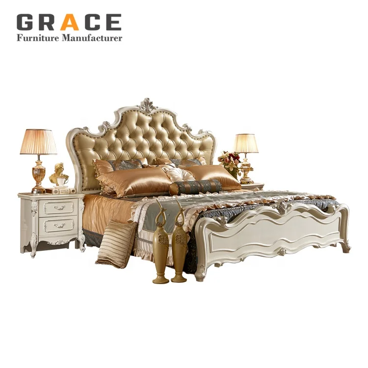 H8830W hotel wholesale pictures of wood double bed design furniture