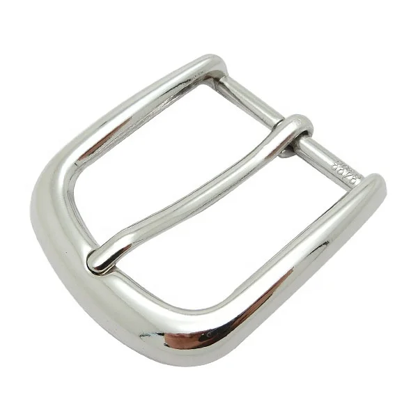 Versatile Pants and Jeans Creative 35MM Zinc Alloy Shiny Silver Custom Logo Simple Pin Buckle for Men