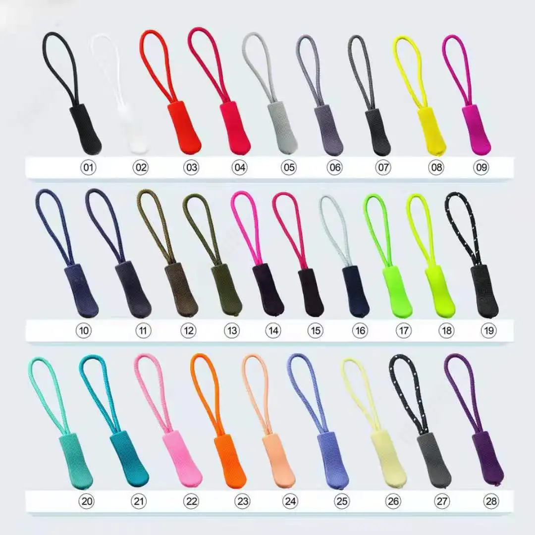 WYSE Cord Rope Silicone Zipper Puller Manufacture Custom Logo Zipper Pull Zipper Pull Tabs Fancy High Quality Rubber Plastic