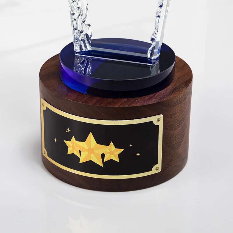 Shining Luxury Eagle Golf Crystal Trophy for Sports and Corporate Awards